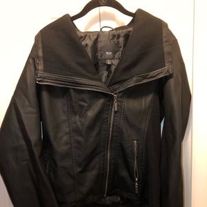 Black faux leather soft jacket sexy cut